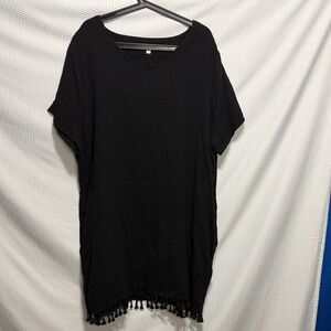 Black Tassel Hem Women's Dress